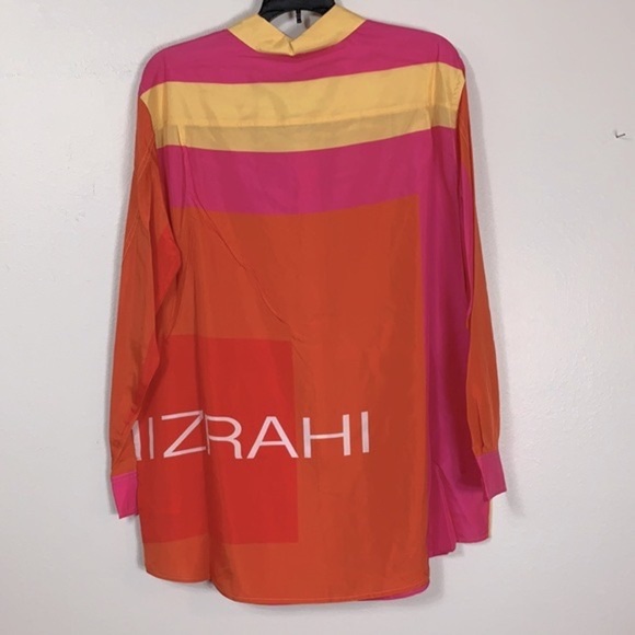 Isaac Mizrahi for Target Colorblock Silk Button Down Shirt - Picture 4 of 6